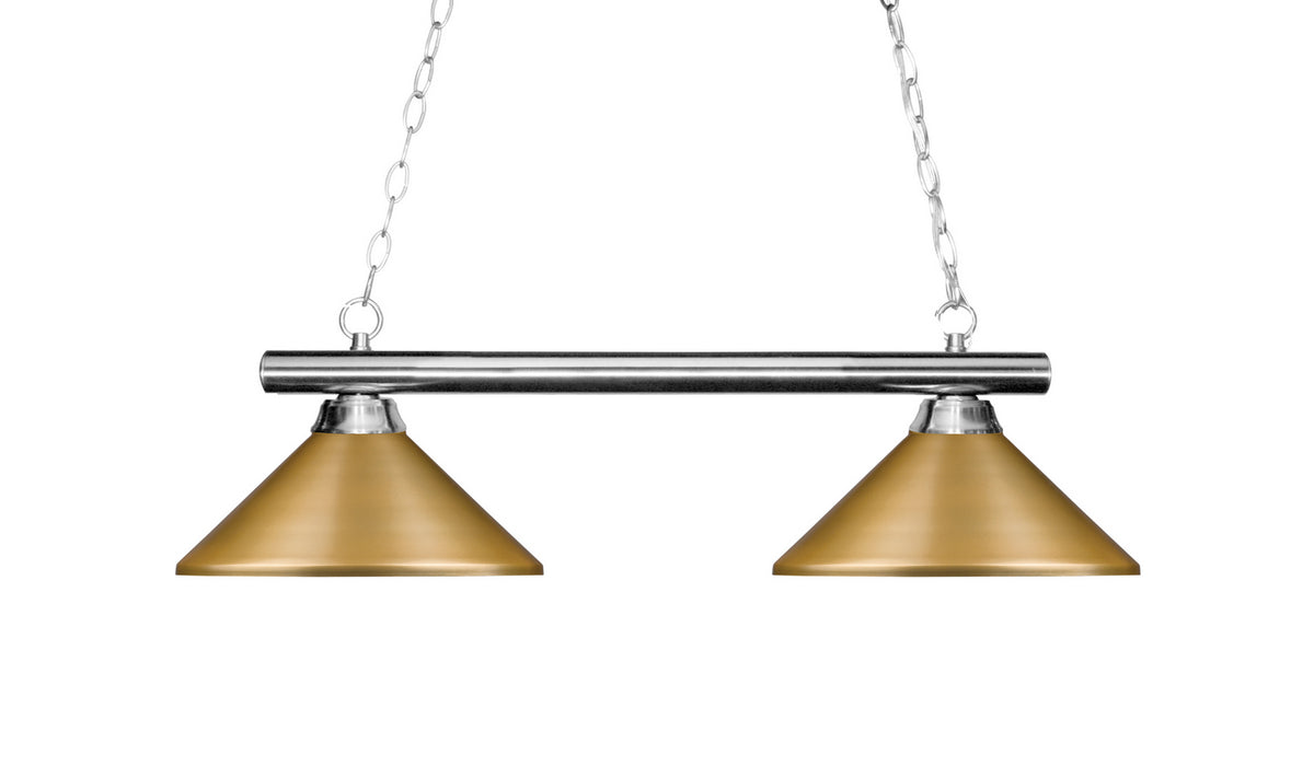Z-Lite 155-2CH-MSG Two Light Billiard, Chrome