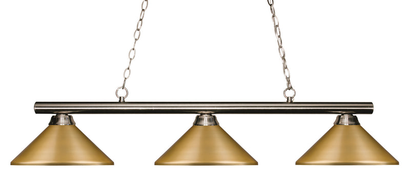Z-Lite 155-3BN-MSG Three Light Billiard, Brushed Nickel