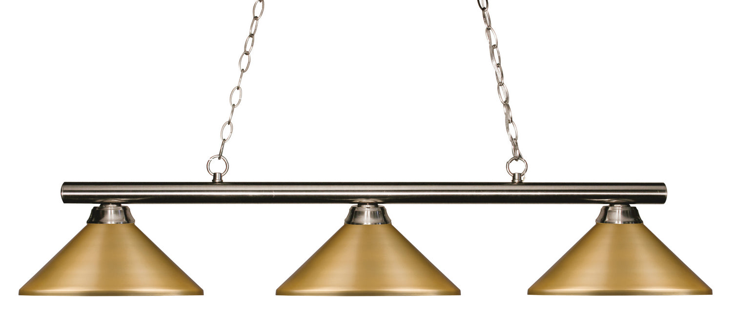 Z-Lite 155-3BN-MSG Three Light Billiard, Brushed Nickel