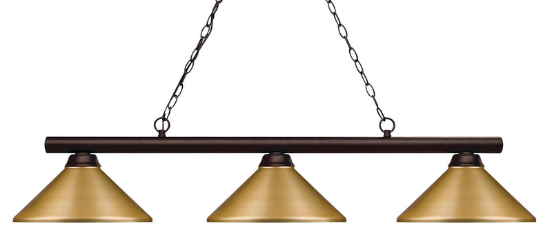 Z-Lite 155-3BRZ-MSG Three Light Billiard, Bronze
