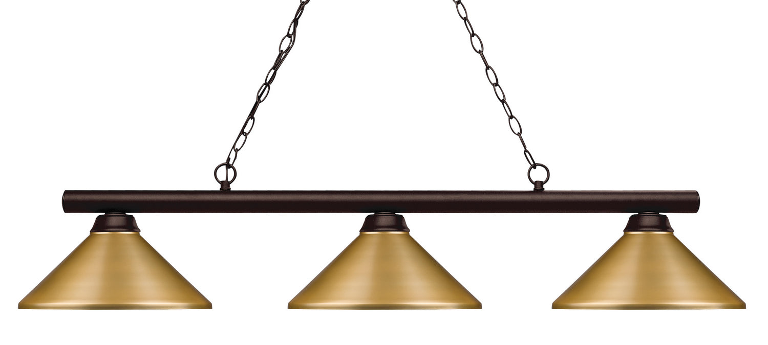 Z-Lite 155-3BRZ-MSG Three Light Billiard, Bronze