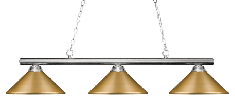 Z-Lite 155-3CH-MSG Three Light Billiard, Chrome