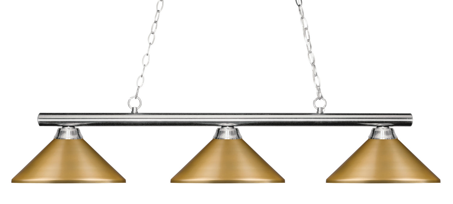 Z-Lite 155-3CH-MSG Three Light Billiard, Chrome