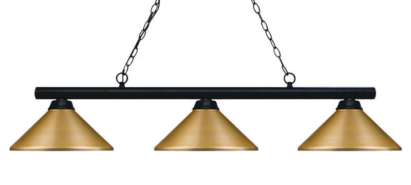 Z-Lite 155-3MB-MSG Three Light Billiard, Matte Black