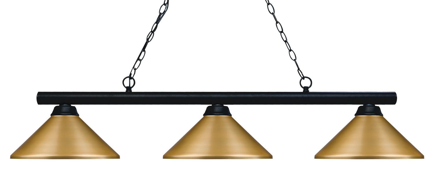 Z-Lite 155-3MB-MSG Three Light Billiard, Matte Black