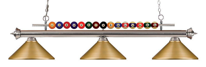 Z-Lite 170BN-MSG Three Light Billiard, Brushed Nickel
