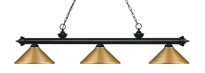 Z-Lite 200-3MB-MSG Three Light Billiard, Matte Black