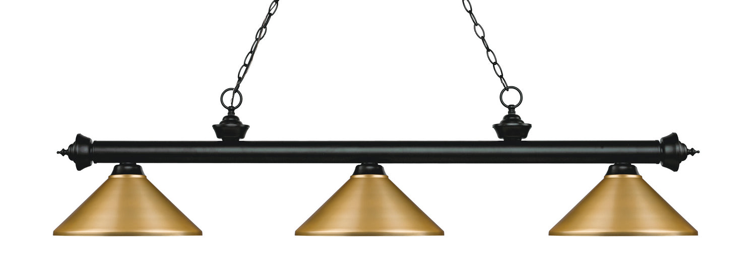 Z-Lite 200-3MB-MSG Three Light Billiard, Matte Black