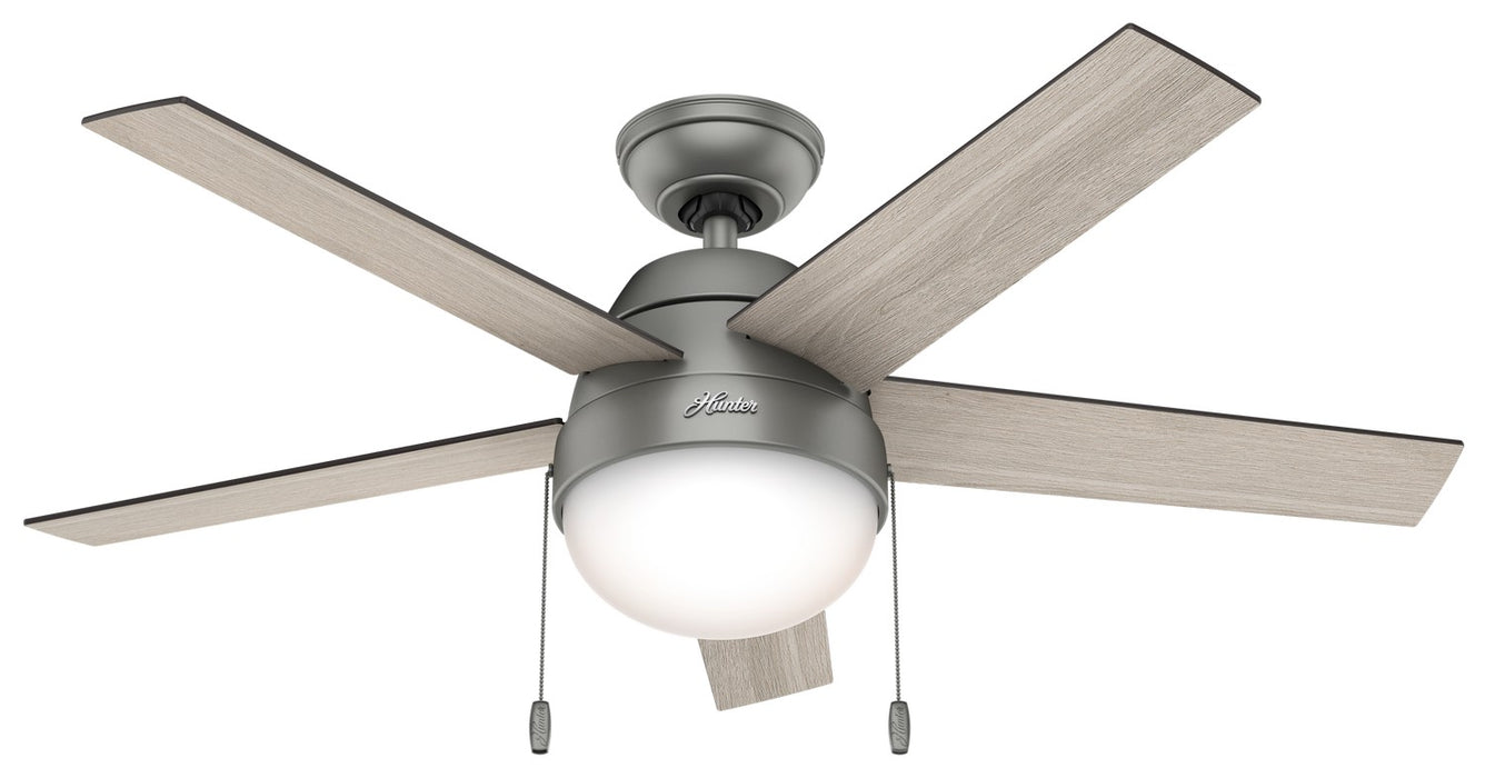 Hunter 59267 46" Ceiling Fan, Matte Silver