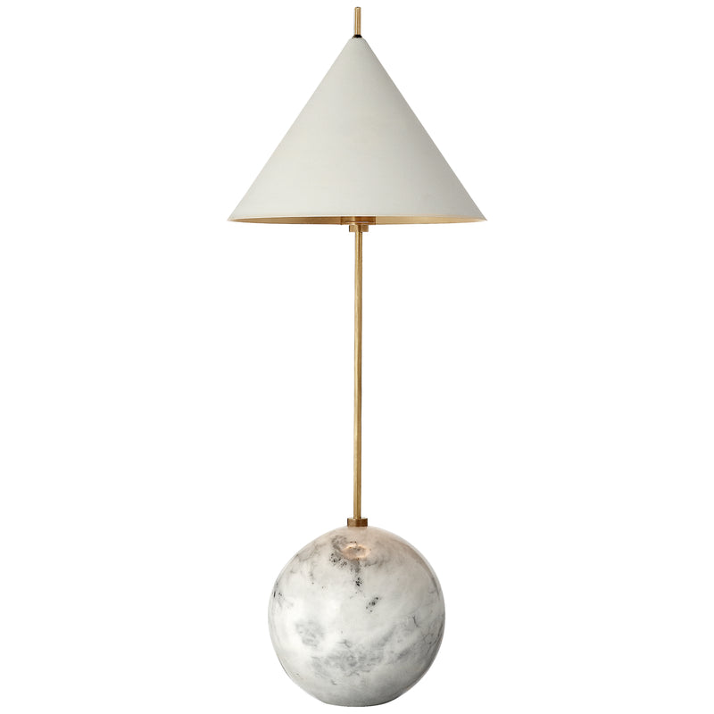 Visual Comfort Signature KW 3118AB/WHT One Light Accent Lamp, Antique-Burnished Brass