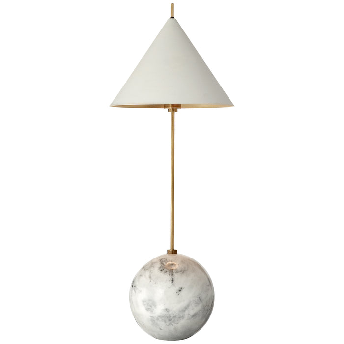 Visual Comfort Signature KW 3118AB/WHT One Light Accent Lamp, Antique-Burnished Brass