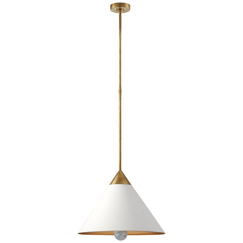 Visual Comfort Signature KW 5509AB/AW-FA LED Pendant, Antique-Burnished Brass