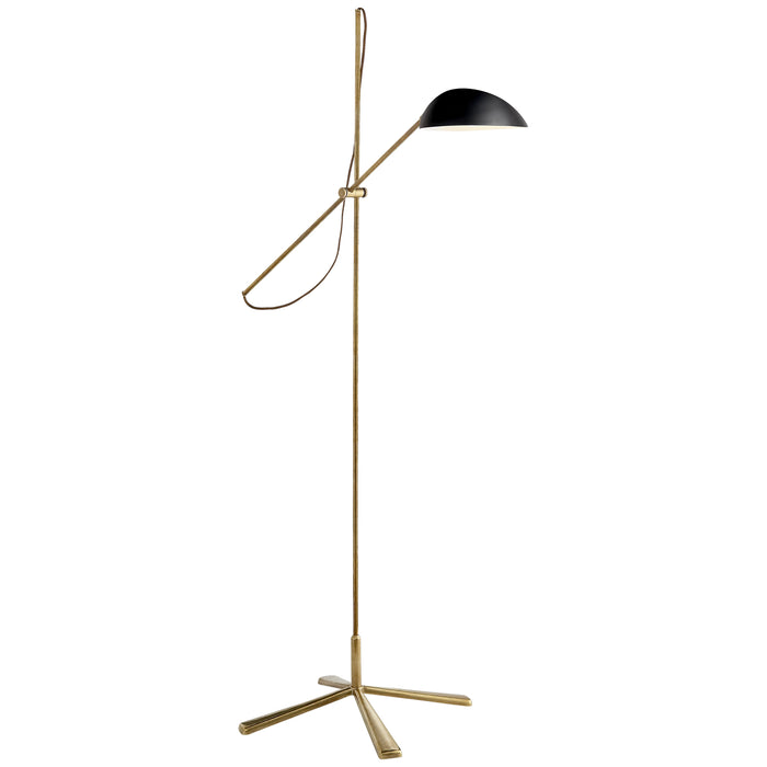 Visual Comfort Signature ARN 1501HAB-BLK One Light Floor Lamp, Hand-Rubbed Antique Brass