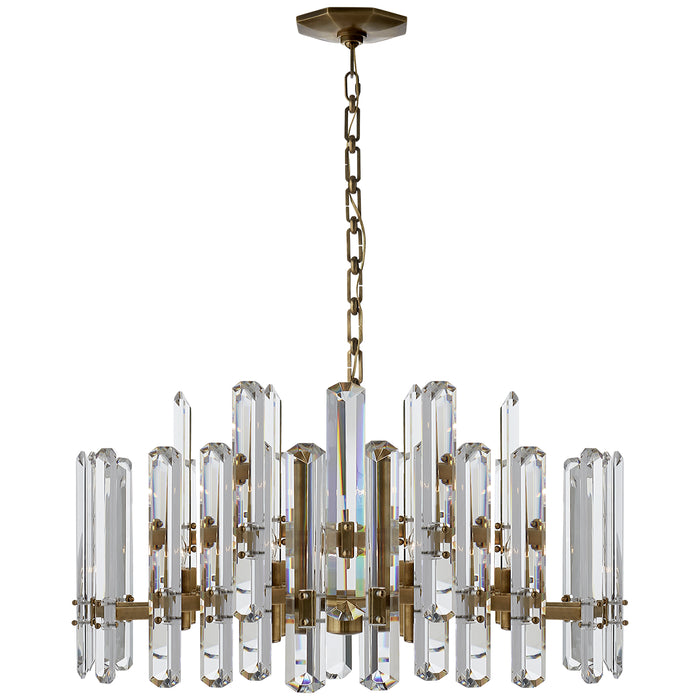 Visual Comfort Signature ARN 5125HAB-CG 18 Light Chandelier, Hand-Rubbed Antique Brass