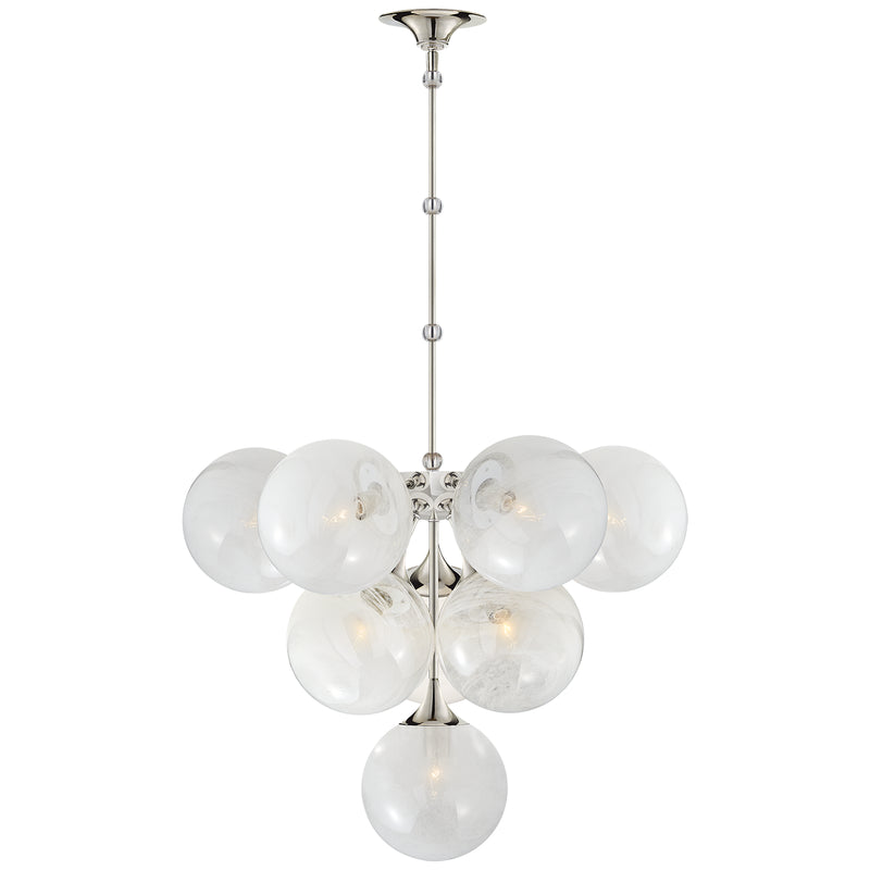 Visual Comfort Signature ARN 5401PN-WG Ten Light Chandelier, Polished Nickel