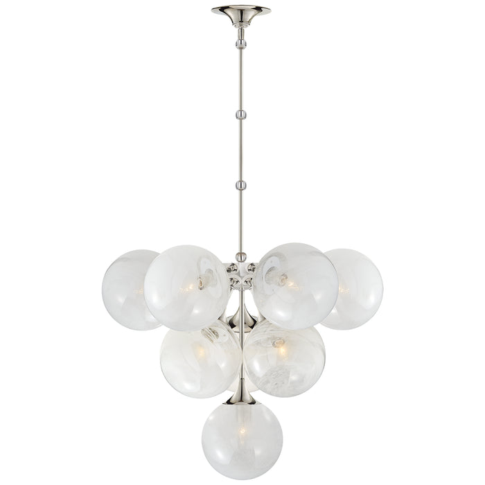 Visual Comfort Signature ARN 5401PN-WG Ten Light Chandelier, Polished Nickel