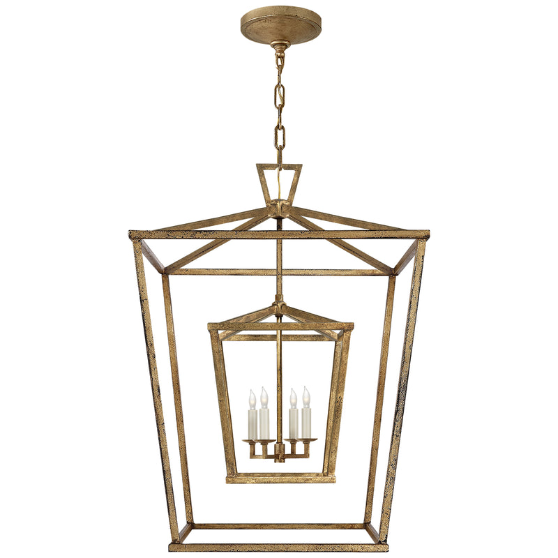 Visual Comfort Signature CHC 2179GI Four Light Lantern, Gilded Iron