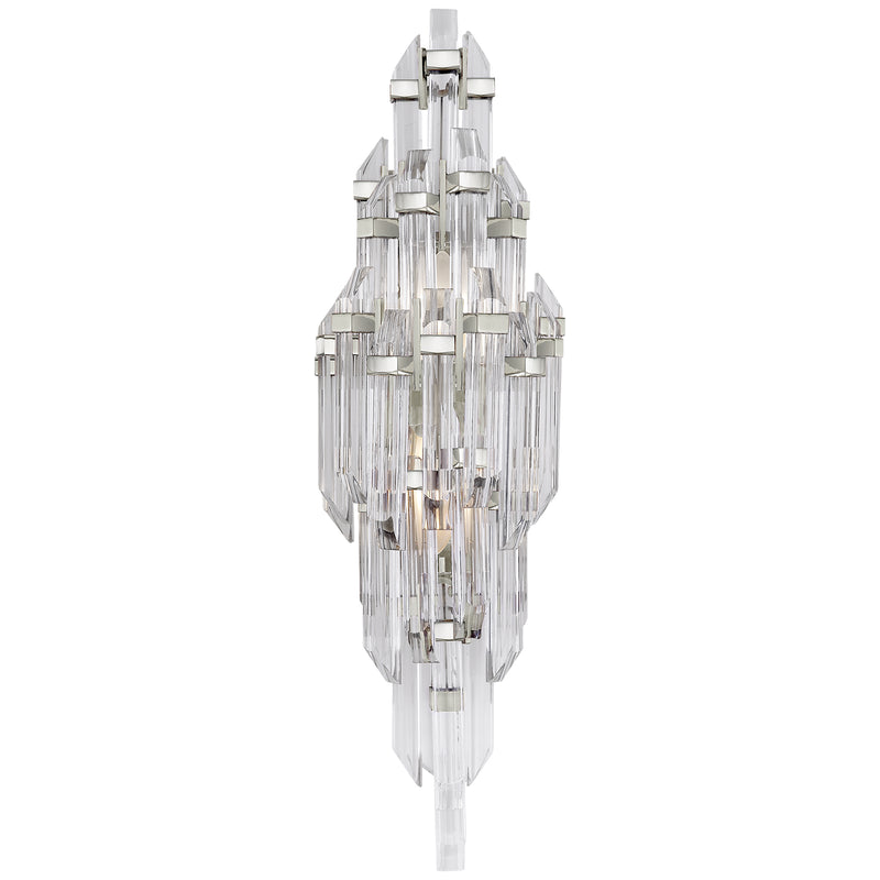 Visual Comfort Signature SK 2404PN-CA Two Light Wall Sconce, Polished Nickel with Clear Acrylic