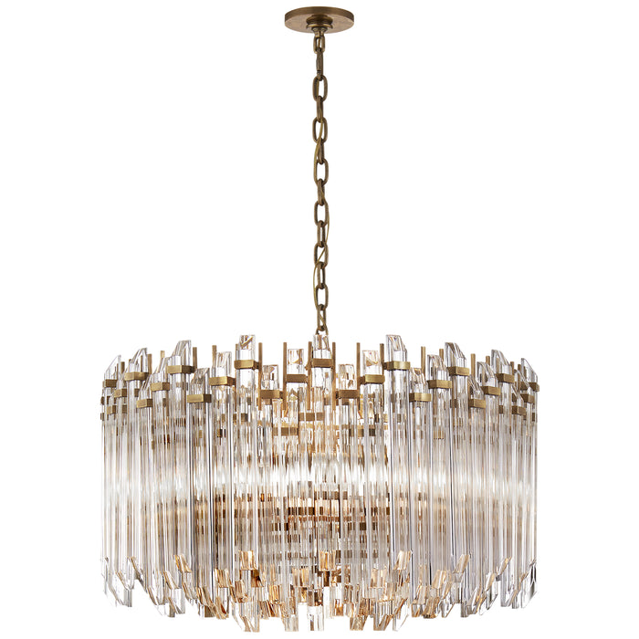 Visual Comfort Signature SK 5421HAB-CA Four Light Chandelier, Hand-Rubbed Antique Brass with Clear Acrylic