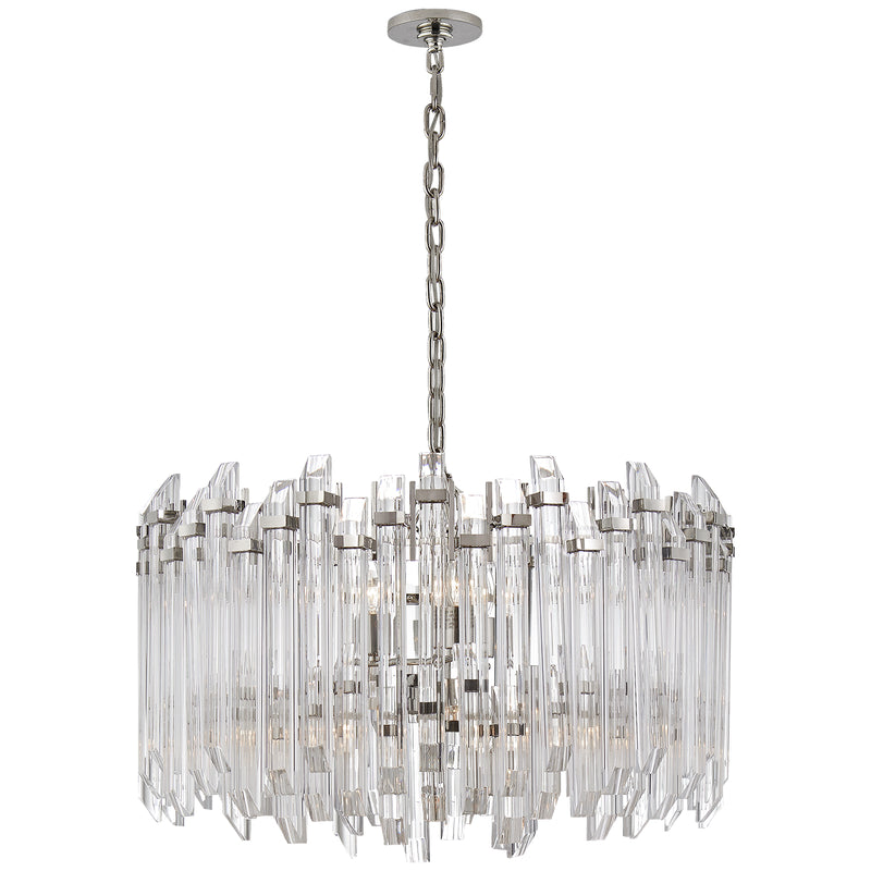 Visual Comfort Signature SK 5421PN-CA Four Light Chandelier, Polished Nickel with Clear Acrylic