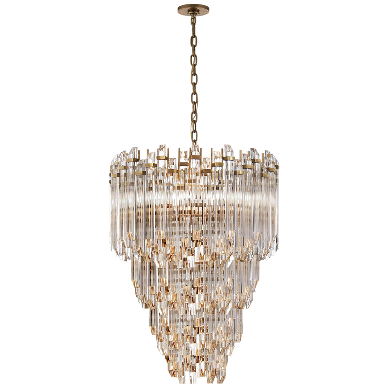 Visual Comfort Signature SK 5423HAB-CA 12 Light Chandelier, Hand-Rubbed Antique Brass with Clear Acrylic