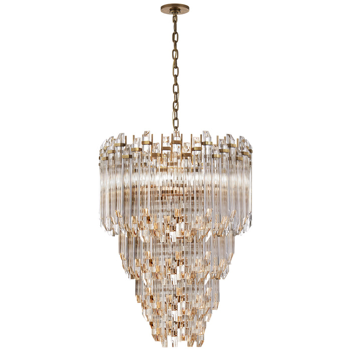 Visual Comfort Signature SK 5423HAB-CA 12 Light Chandelier, Hand-Rubbed Antique Brass with Clear Acrylic