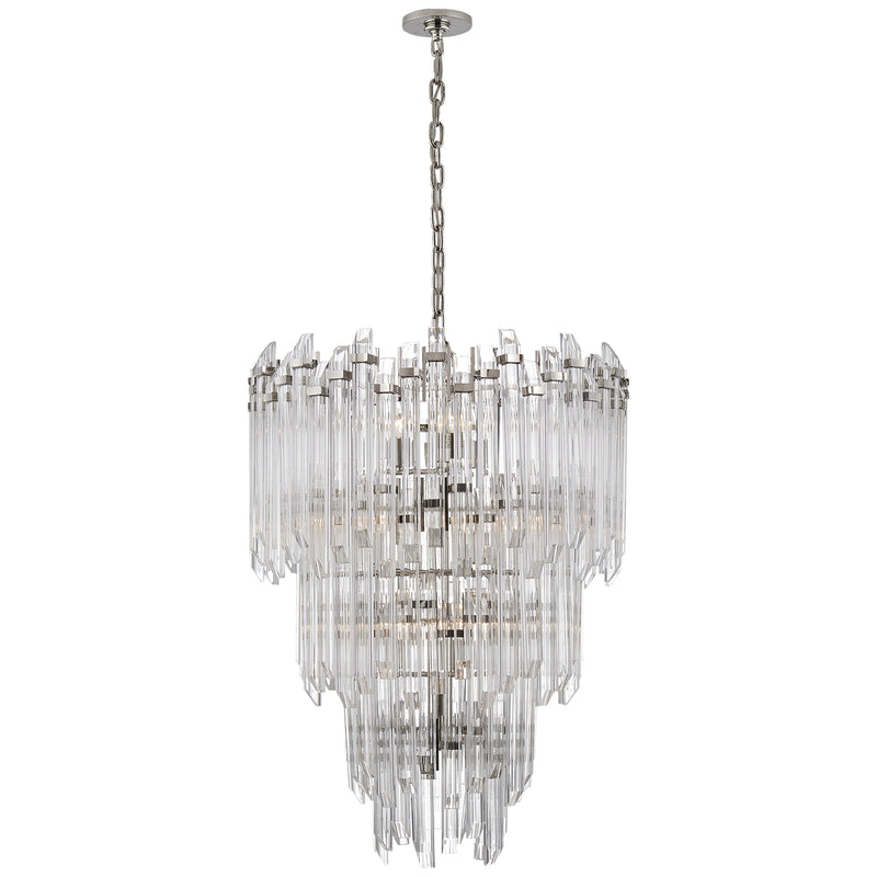 Visual Comfort Signature SK 5423PN-CA 12 Light Chandelier, Polished Nickel with Clear Acrylic