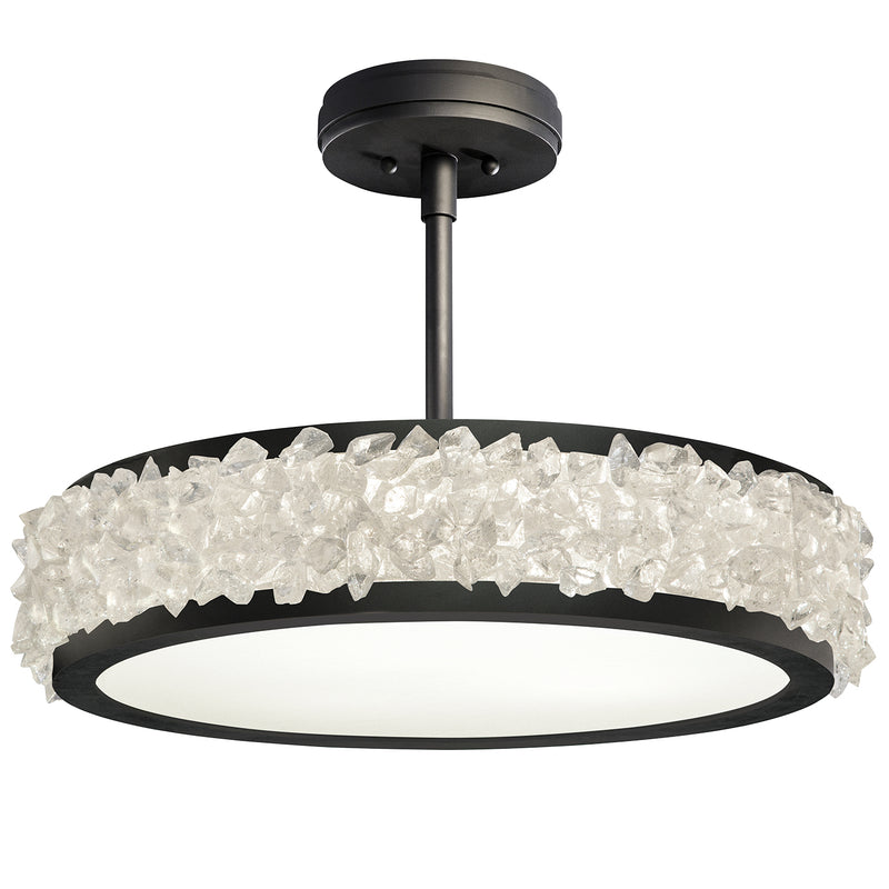 Fine Art 879940-2ST Three Light Semi-Flush Mount, Black