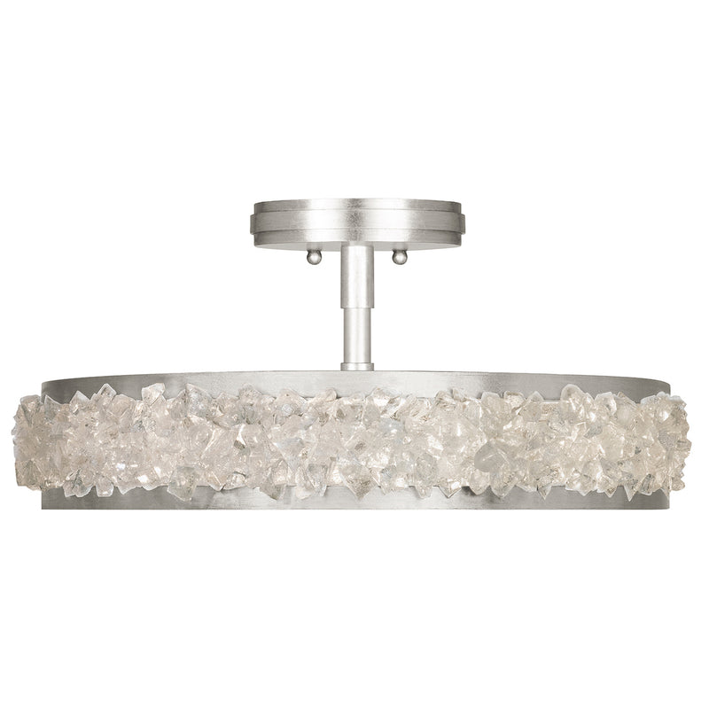 Fine Art 879940ST Three Light Semi-Flush Mount, Silver