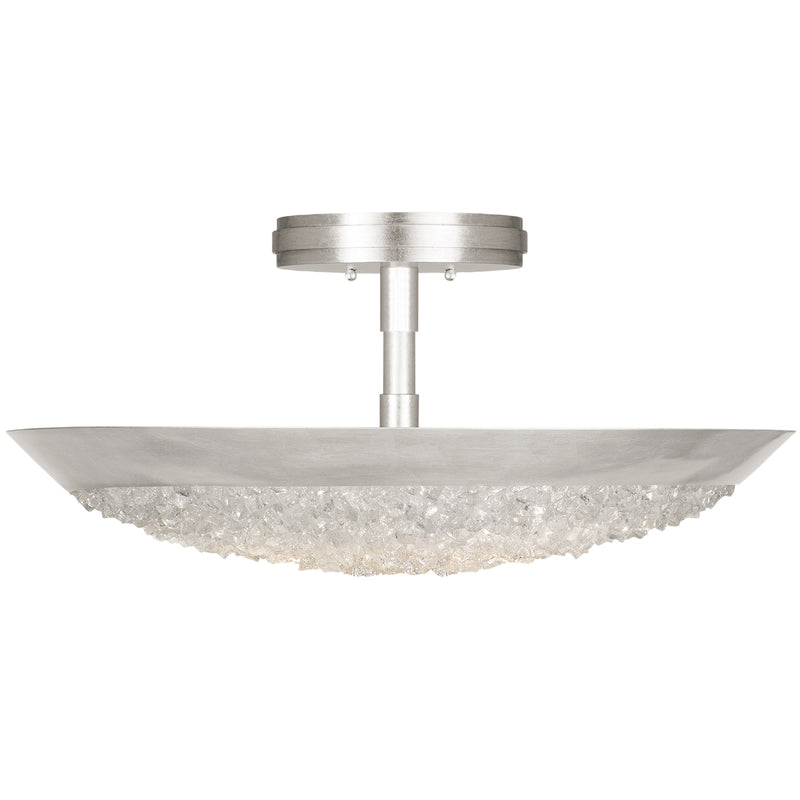 Fine Art 880040ST Three Light Semi-Flush Mount, Silver