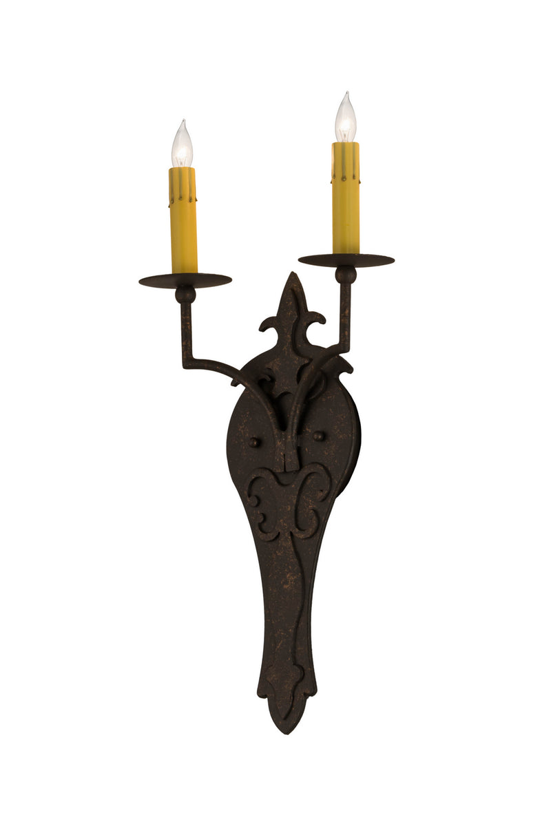 Meyda Tiffany 117558 Two Light Wall Sconce, Gilded Tobacco