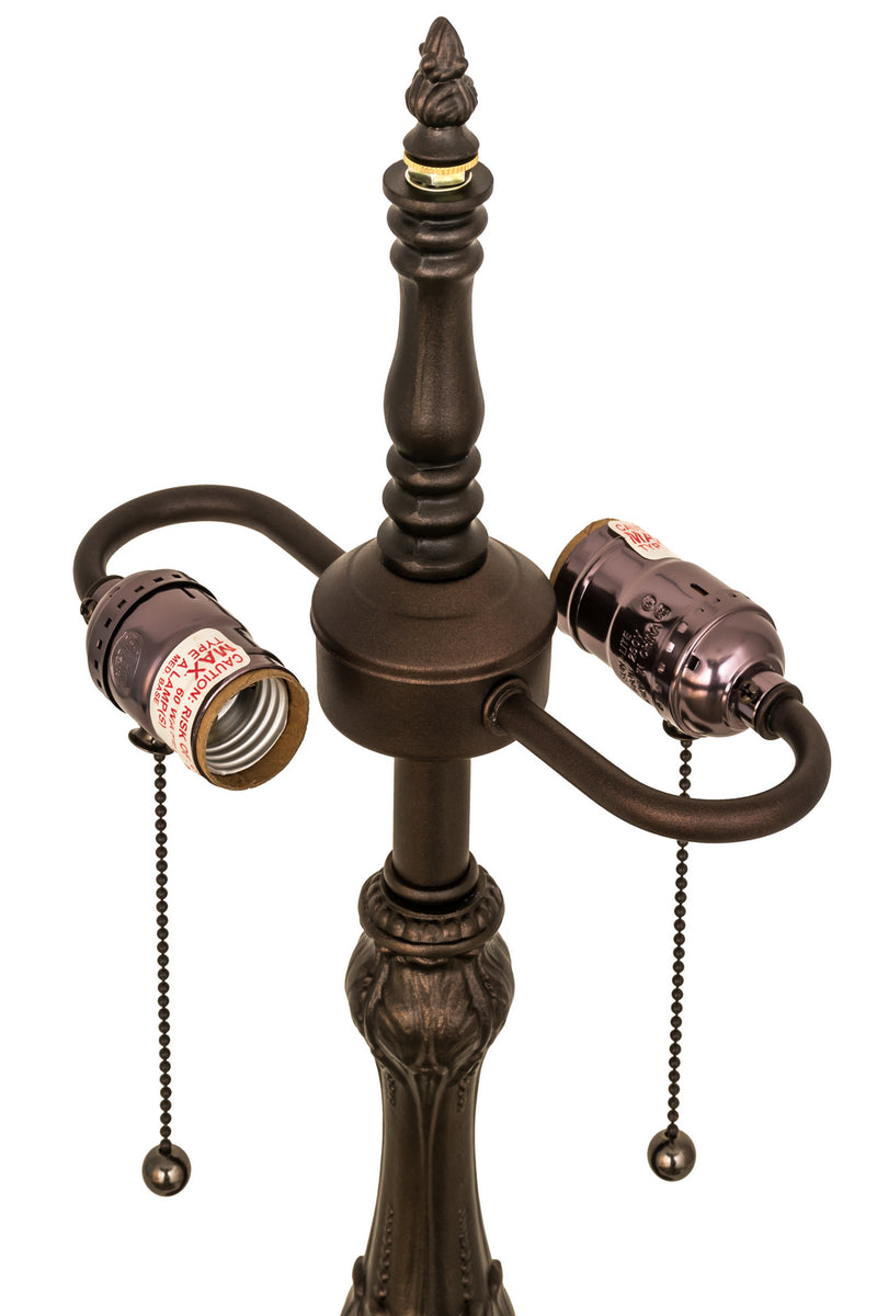 Meyda Tiffany 127172 Two Light Table Base Hardware, Mahogany Bronze