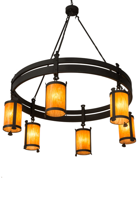 Meyda Tiffany 145571 Six Light Chandelier, Wrought Iron