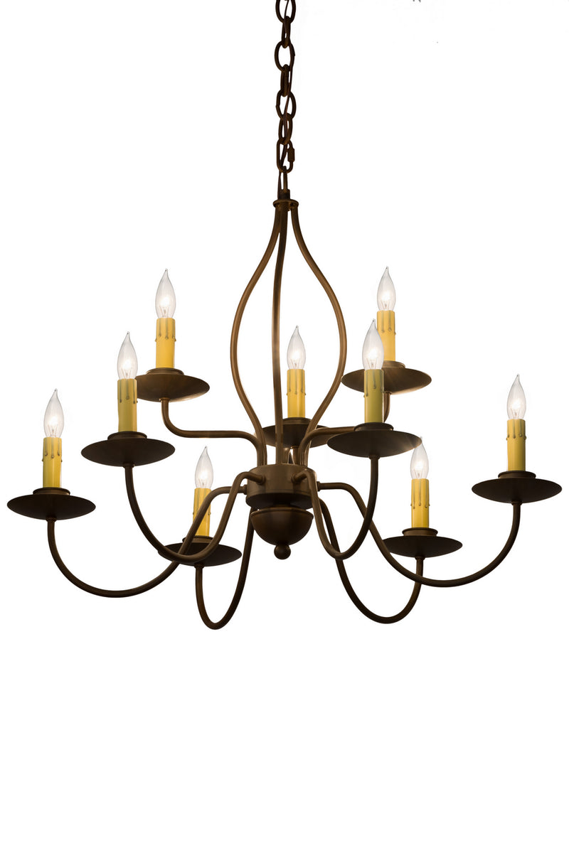 Meyda Tiffany 160692 Nine Light Chandelier, Rustic Iron