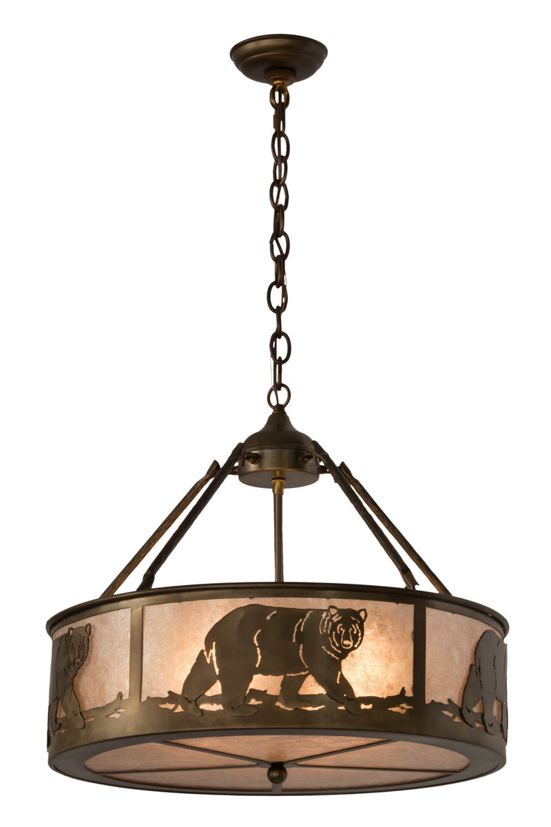 Meyda Tiffany 164099 Four Light Inverted Pendant, Antique Copper