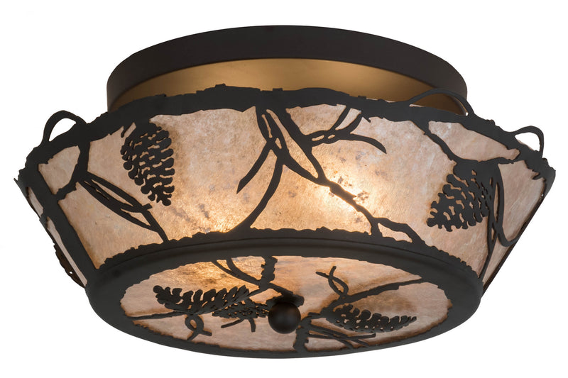 Meyda Tiffany 167076 Two Light Flushmount, Oil Rubbed Bronze
