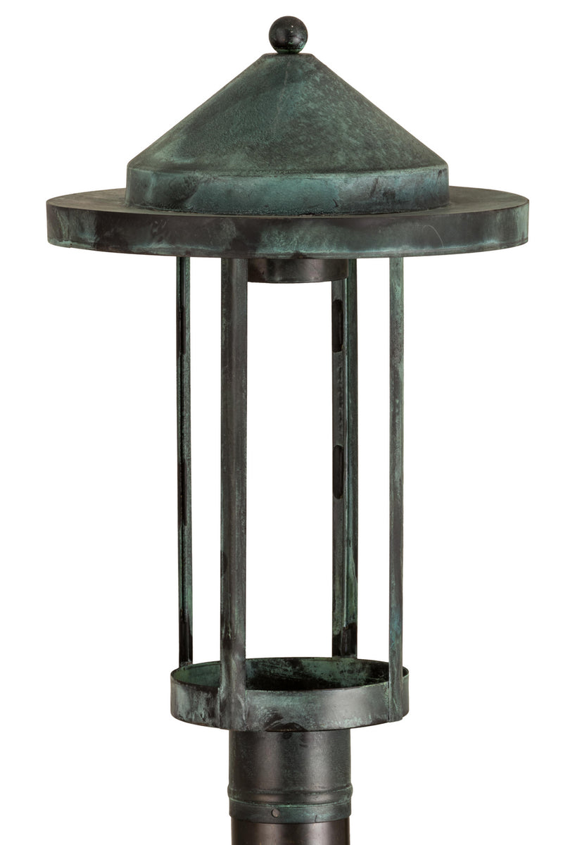 Meyda Tiffany 167255 One Light Post Mount, Verdigris