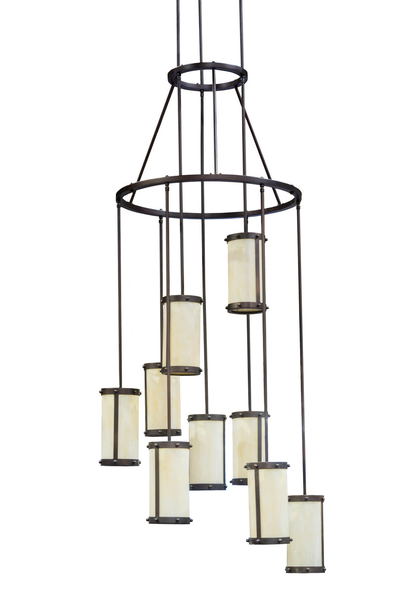 Meyda Tiffany 167463 Nine Light Chandelier, Mahogany Bronze
