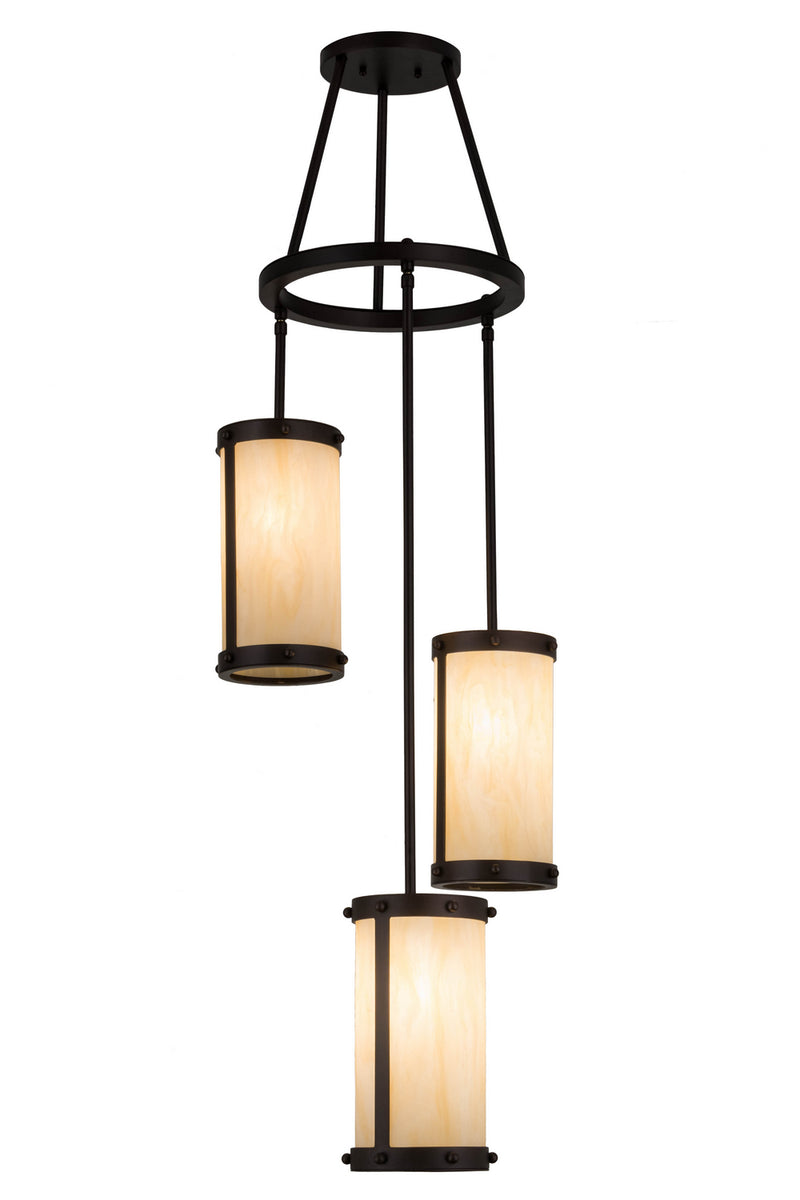 Meyda Tiffany 167464 Three Light Chandelier, Mahogany Bronze