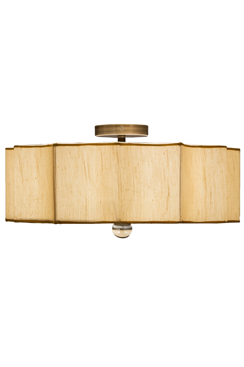 Meyda Tiffany 168954 Three Light Flushmount, Antique Brass