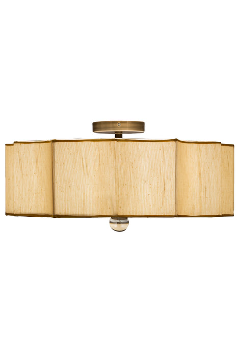 Meyda Tiffany 168954 Three Light Flushmount, Antique Brass