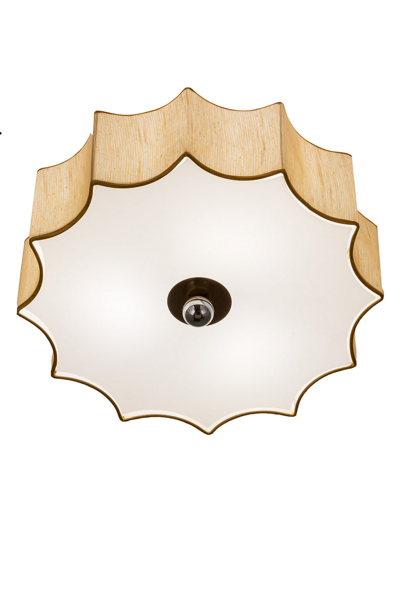 Meyda Tiffany 168954 Three Light Flushmount, Antique Brass