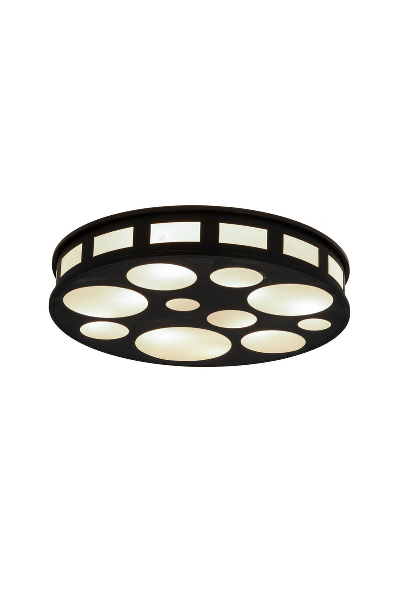 Meyda Tiffany 175885 Eight Light Flushmount, Blackwash