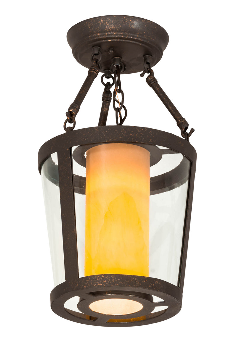 Meyda Tiffany 177022 One Light Semi-Flushmount, Gilded Tobacco