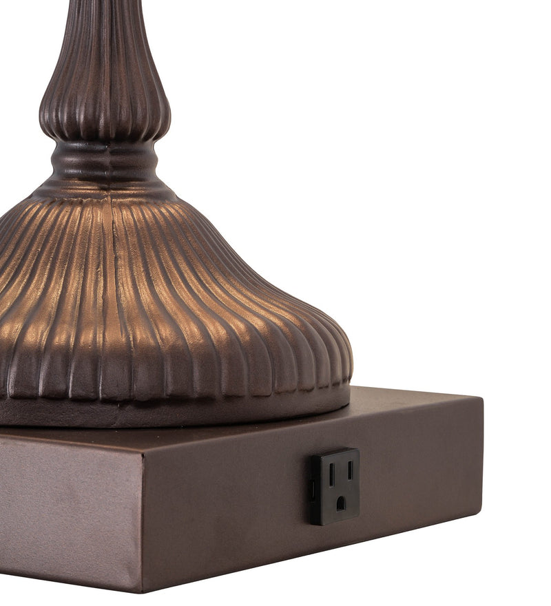 Meyda Tiffany 177068 Two Light Table Lamp, Mahogany Bronze