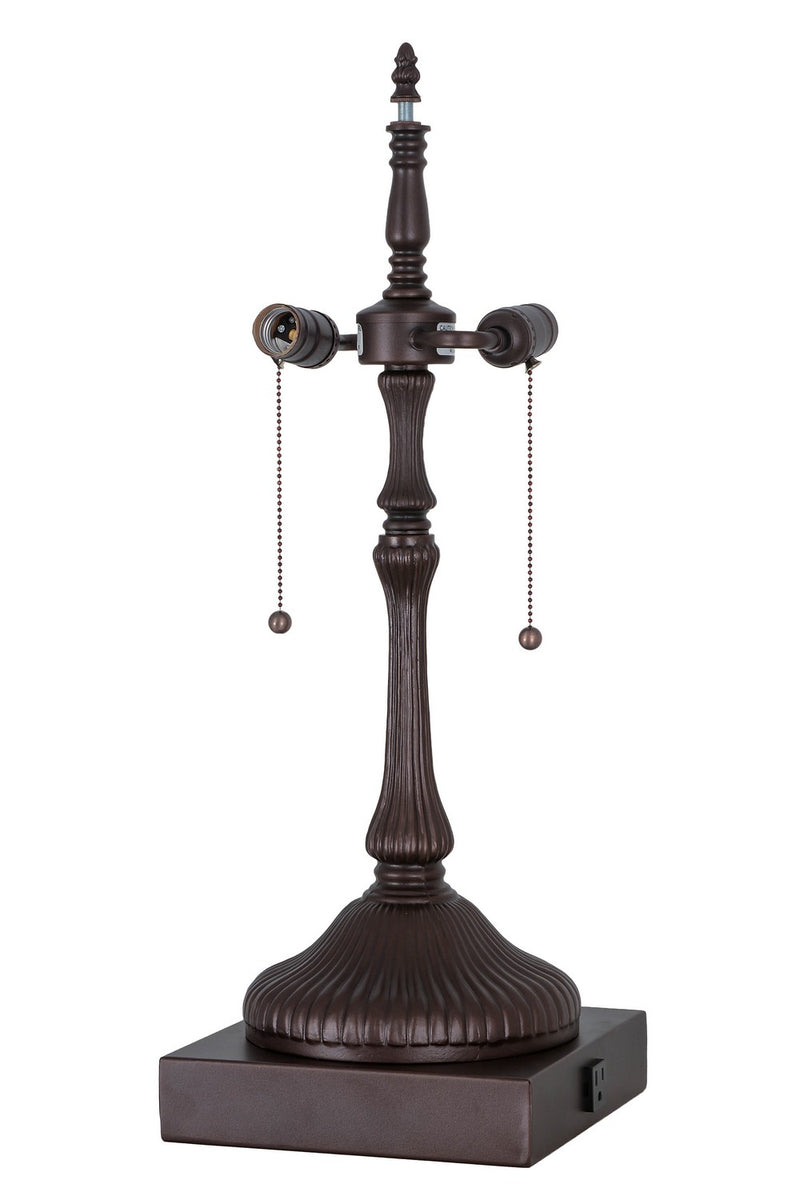 Meyda Tiffany 177068 Two Light Table Lamp, Mahogany Bronze