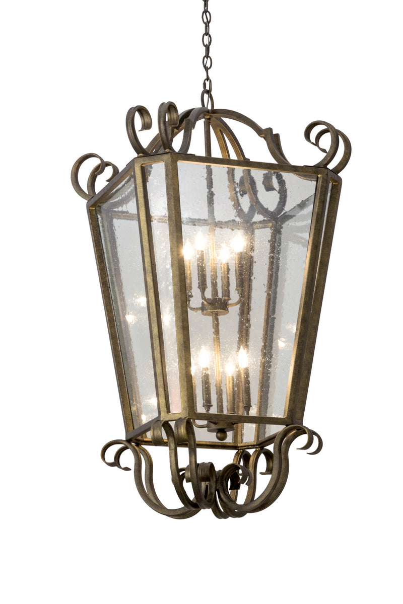 Meyda Tiffany 177219 Eight Light Pendant, Antique Iron Gate