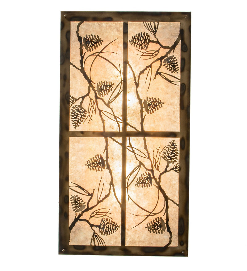 Meyda Tiffany 177434 Six Light Oblong Pendant, Dark Burnished Antique Copper