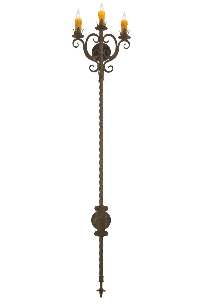 Meyda Tiffany 177813 Three Light Wall Sconce, Organic Rust