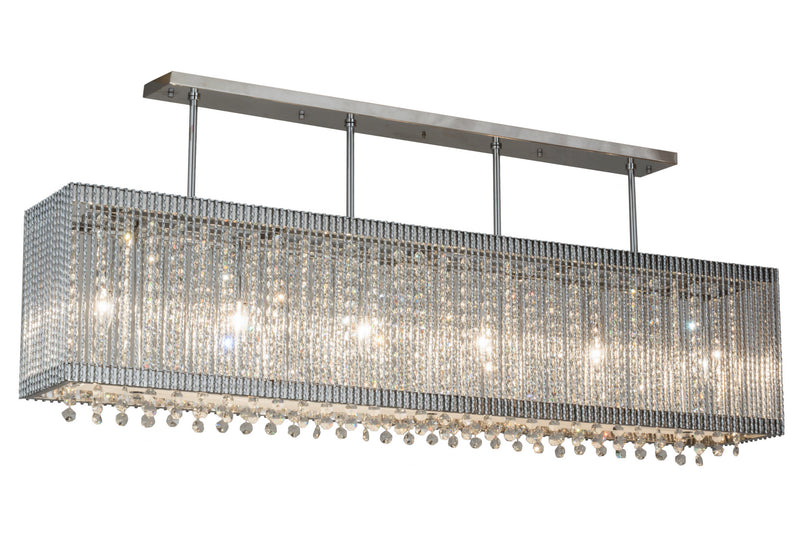Meyda Tiffany 177819 Six Light Pendant, Chrome,Crystal